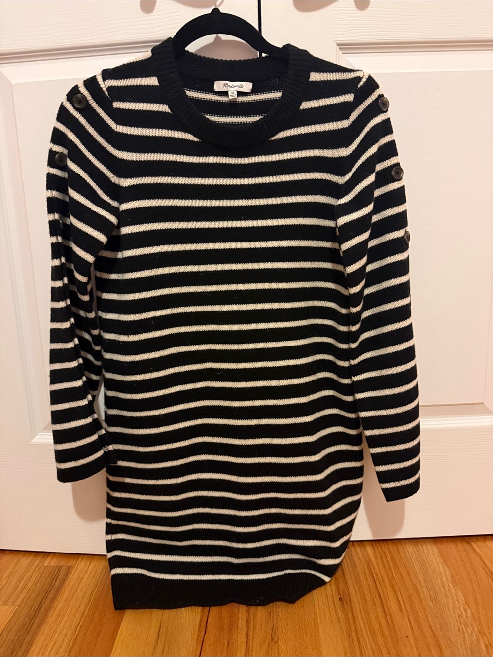 Madewell Black and White Striped Long Sleeve Sweater